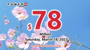 2023年3月15日的美国Powerball结果公布；奖金为7800万美元。