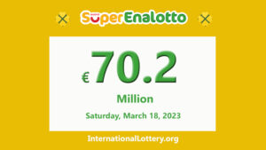 2023年3月16日的SuperEnalotto彩票结果：头奖提升至70,200,000
